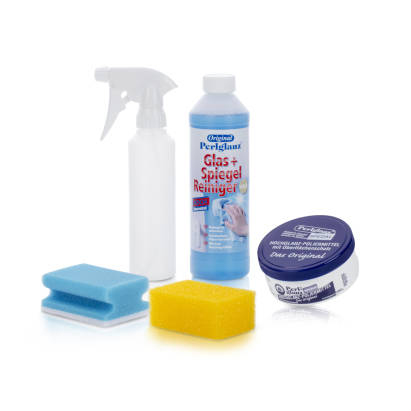 Perlglanz Glas- und Spiegelreiniger 500ml + Hochglanzpoliermittel 500g Perlglanz Glas- und Spiegelreiniger 500ml + Hochglanzpoliermittel 500g