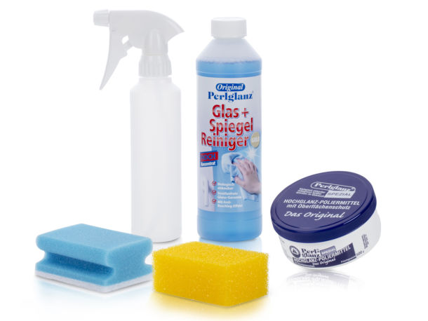 Perlglanz Glas- und Spiegelreiniger 500ml + Hochglanzpoliermittel 500g Perlglanz Glas- und Spiegelreiniger 500ml + Hochglanzpoliermittel 500g